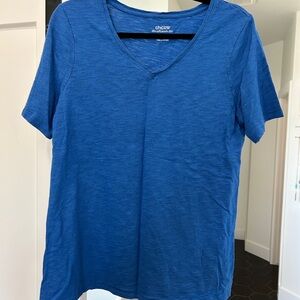 Chico's Royal Blue V-Neck Short Sleeve Tee